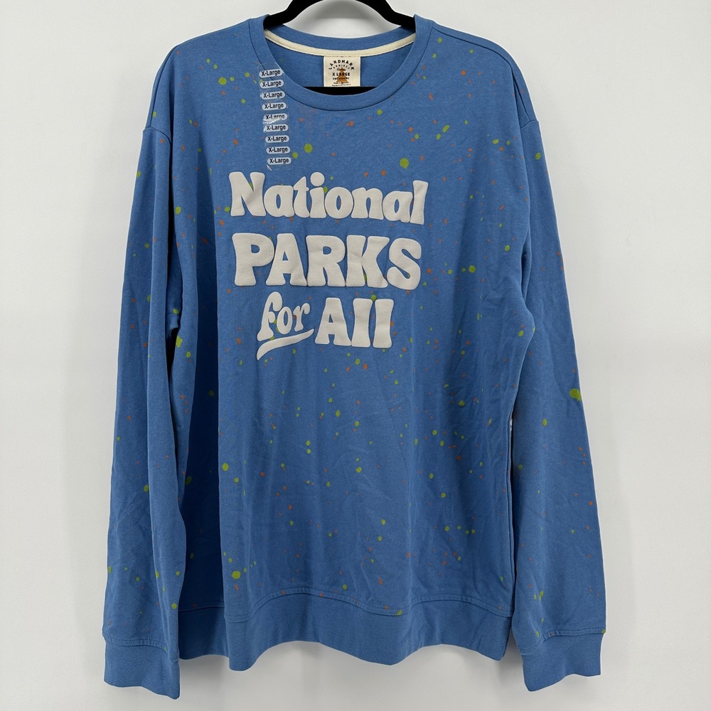The Landmark Project National Parks For All Sweatshirt Elemental Blue XL NWT